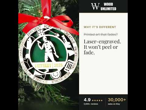 Personalized Bartender Christmas Ornament – Gift for Male Bartender or Mixologist, Bar Wor video