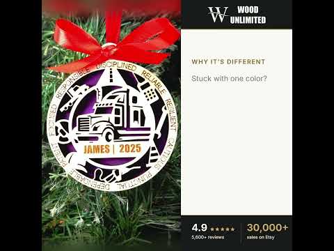 Personalized Truck Driver Christmas Ornament – Gift for Truck Driver, Delivery Driver, Cdl video