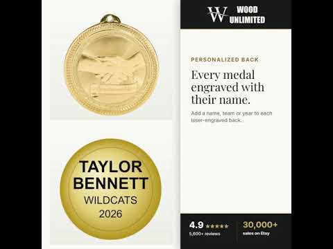 Personalized Sportsmanship Medals with Neck Ribbon - Gold Silver Bronze - Custom Engraved video