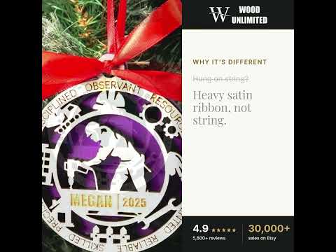 Personalized Construction Christmas Ornament – Gift for Female Construction or Builder, Co video