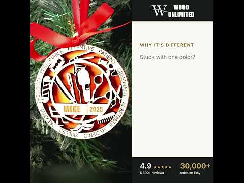 Personalized Barber Christmas Ornament – Gift for Barber, Stylist, Hair Artist video