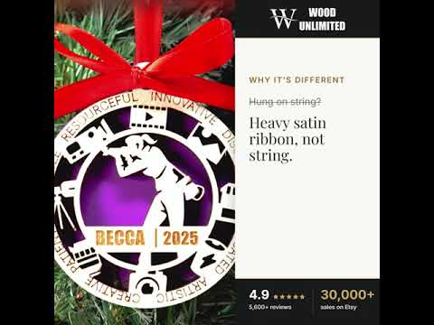 Personalized Photographer Christmas Ornament – Gift for Female Photographer or Videographe video