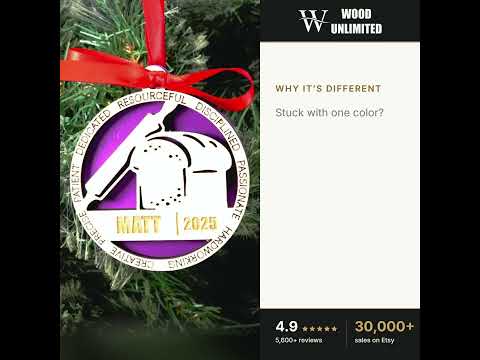 Personalized Baker Christmas Ornament – Gift for Baker, Pastry Chef, Dessert Maker, Cake B video