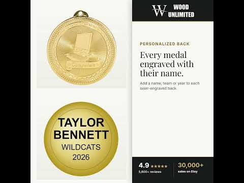 Personalized Coding Medals with Neck Ribbon - Gold Silver Bronze - Custom Engraved video