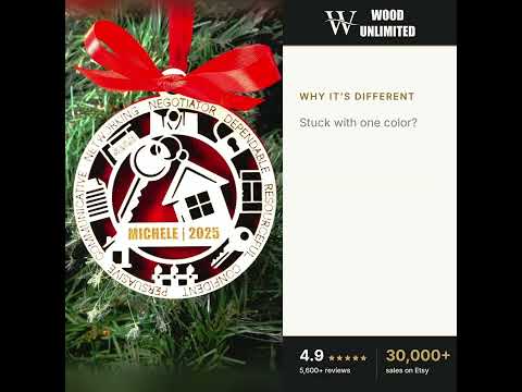 Personalized Real Estate Agent Christmas Ornament – Gift for Real Estate Agent, Realtor, B video