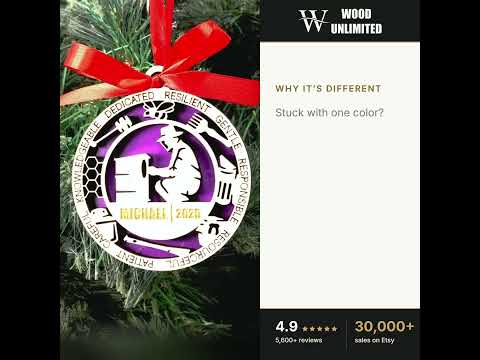Personalized Beekeeper Christmas Ornament – Gift for Male Beekeeper or Apiarist, Honey Mak video