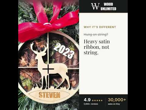 Personalized Hunting Christmas Ornament Gift for Hunter, Hunting Christmas Ornament, Camou video