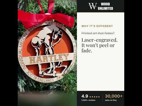 Personalized Swimming Christmas Ornament Gift for Swimmer, Swimmer Gift, Christmas Gift fo video