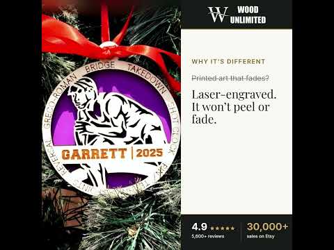 Personalized Wrestling Christmas Ornament – Custom Wrestler Gift, Wooden Wrestling Ornamen video
