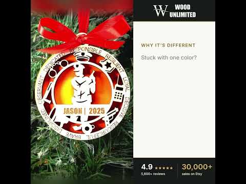 Personalized Police Officer Christmas Ornament – Gift for Male Police Officer or Deputy, D video