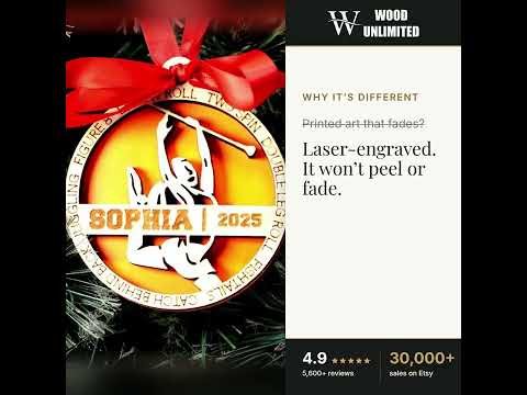 Personalized Majorette Christmas Ornament – Custom Baton Twirler Gift, Engraved Wooden Orn video