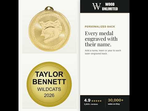 Personalized Racing Medals with Neck Ribbon - Gold Silver Bronze - Custom Engraved video