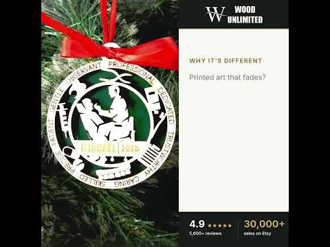 Personalized Dentist Christmas Ornament – Gift for Male Dentist or Hygienist, Orthodontist video