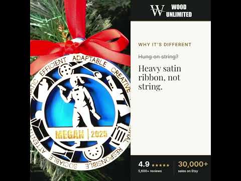 Personalized Bartender Christmas Ornament – Gift for Female Bartender or Mixologist, Bar W video