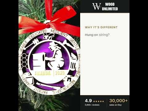 Personalized Beekeeper Christmas Ornament – Gift for Female Beekeeper or Apiarist, Honey M video