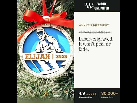 Personalized Skiing Christmas Ornament Gift for Skier, Skiing Ornament, Christmas Gift for video