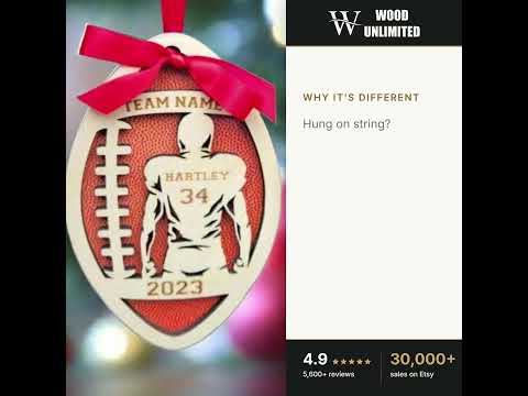 Personalized Football Christmas Ornament Gift for Football Player, Christmas Gift for Foot video