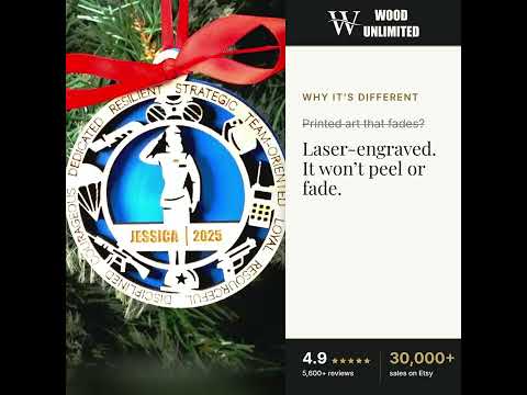 Personalized Military Soldier Christmas Ornament – Gift for Female Military Soldier or Vet video