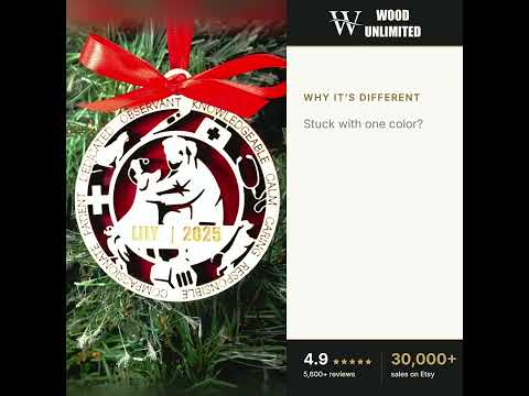 Personalized Veterinarian Christmas Ornament – Gift for Female Veterinarian or Vet Tech, A video