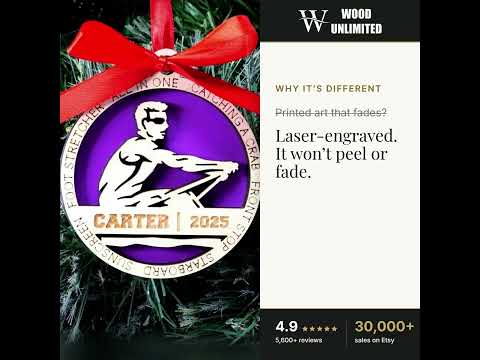 Personalized Rowing Christmas Ornament Gift for Rower, Rower Gift, Christmas Gift for Rowi video