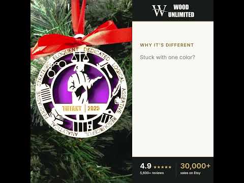 Personalized Lawyer Christmas Ornament – Gift for Female Lawyer or Attorney, Paralegal video