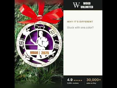 Personalized Teacher Christmas Ornament – Gift for Male Teacher or Substitute Teacher, Tut video