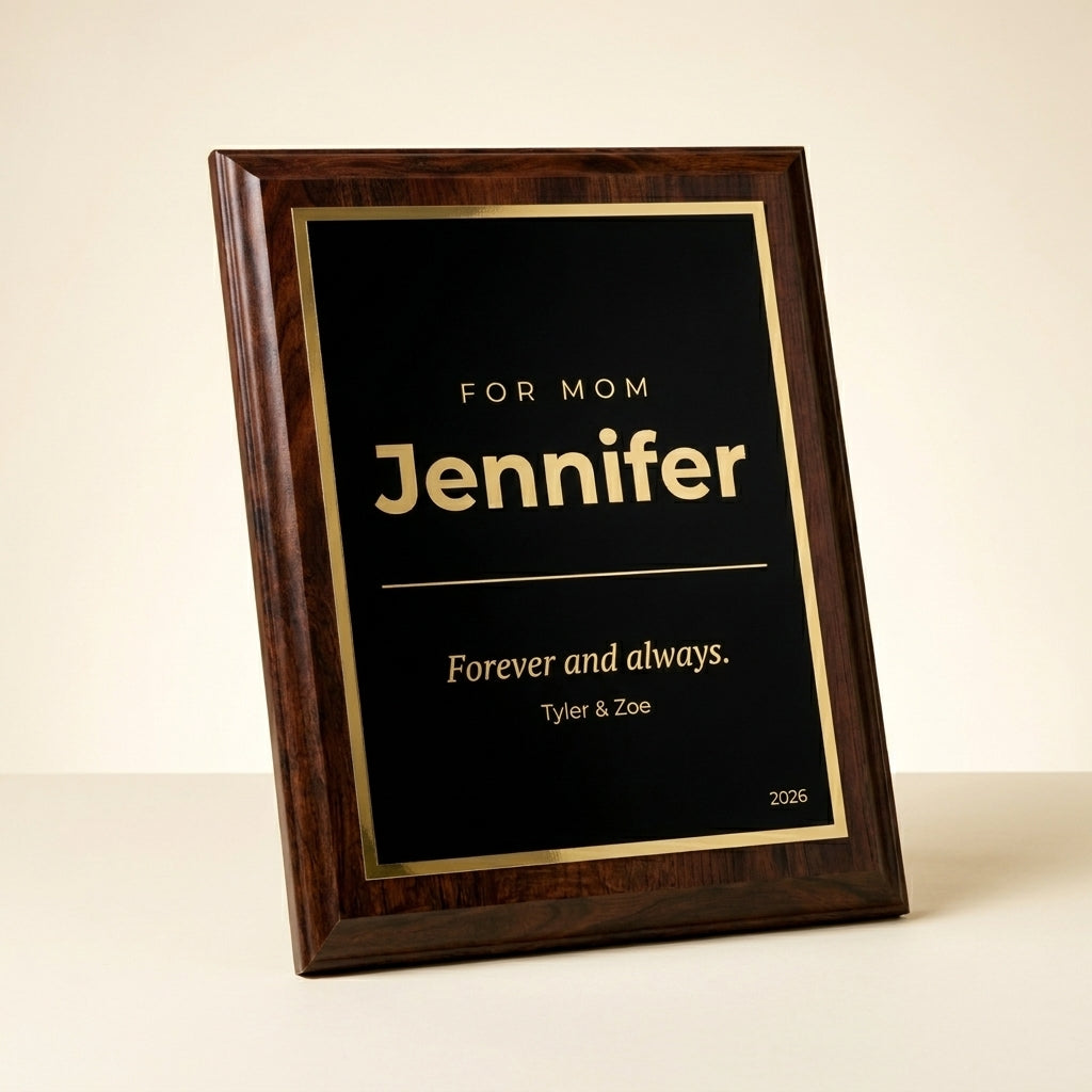 modern minimalist mothers day plaque personalized name gift | Personalized Mother's Day Gift Trophy with custom engraved name plate, ideal for Adult children and Sons, perfect Mother's Day 2026 for Mother's Day and Birthday