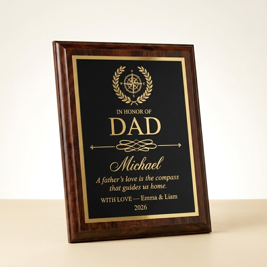 personalized fathers day plaque gift for dad from kids | Personalized Father's Day Gift Trophy with custom engraved name plate, ideal for Adult children and Sons, perfect Father's Day 2026 for Father's Day and Birthday