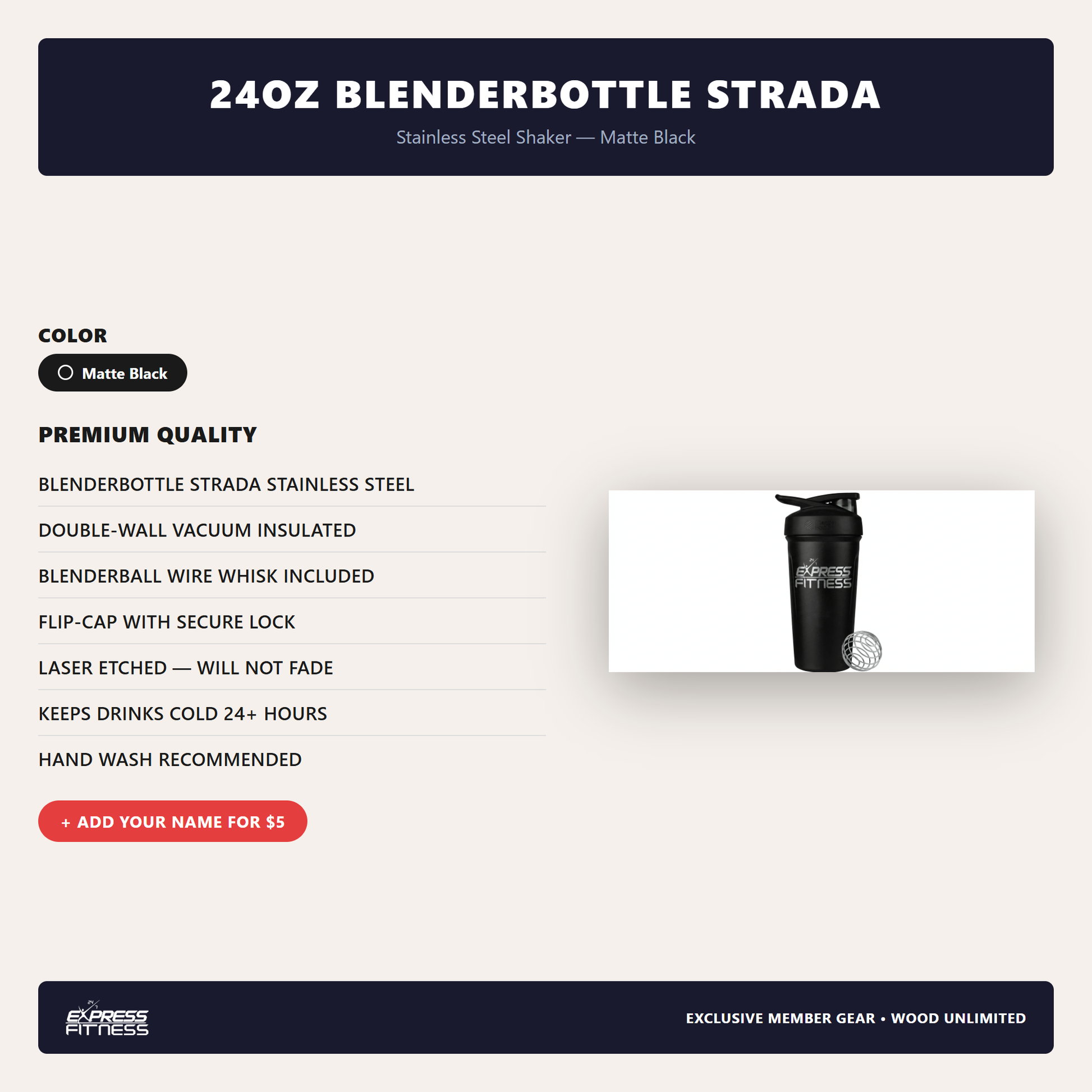 BlenderBottle Strada Specs - Express Fitness 24/7