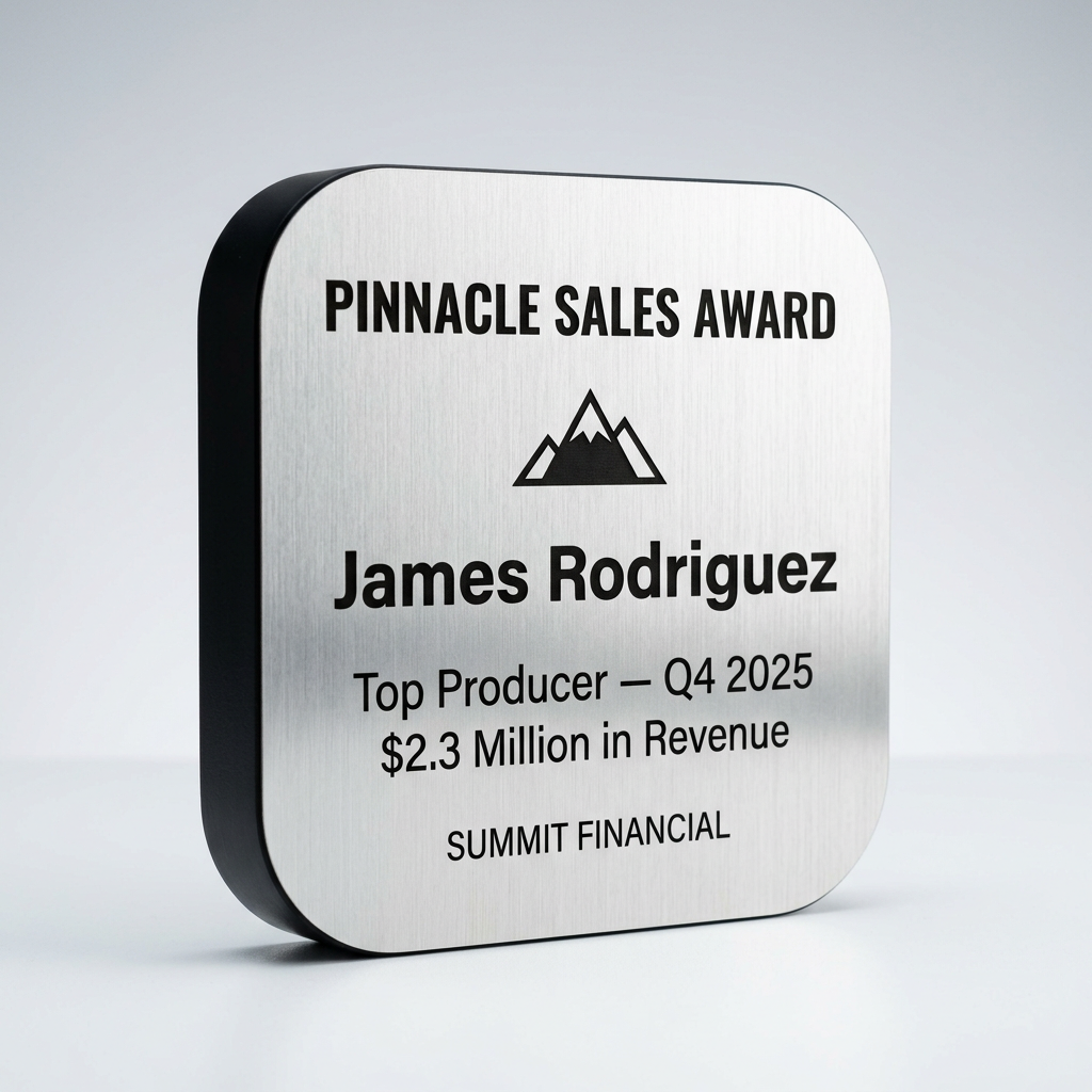 Custom Employee Recognition Award Plaque, Personalized Corporate Trophy, Laser Engraved Business Awa - size comparison