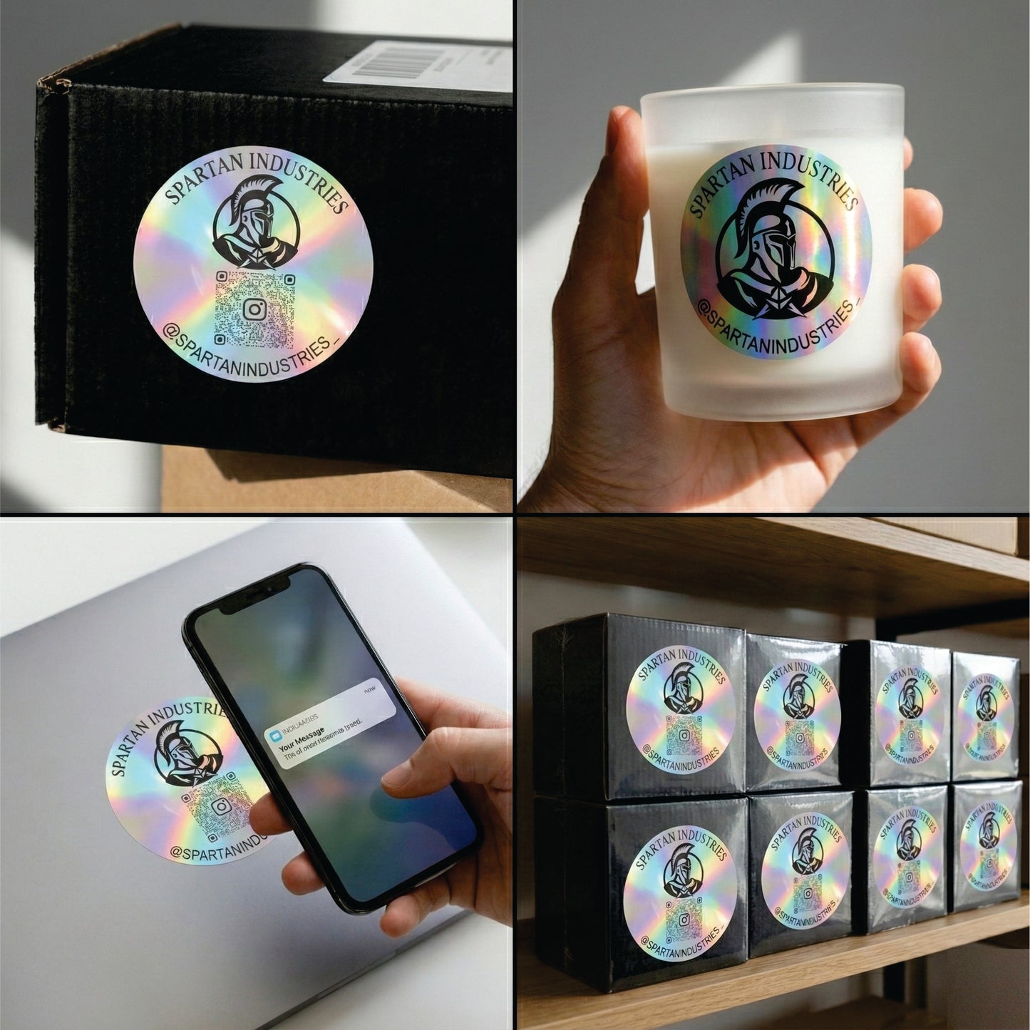 Custom Holographic Labels 1.5" Circular Labels with Logo and QR Code - Image 2 of 3