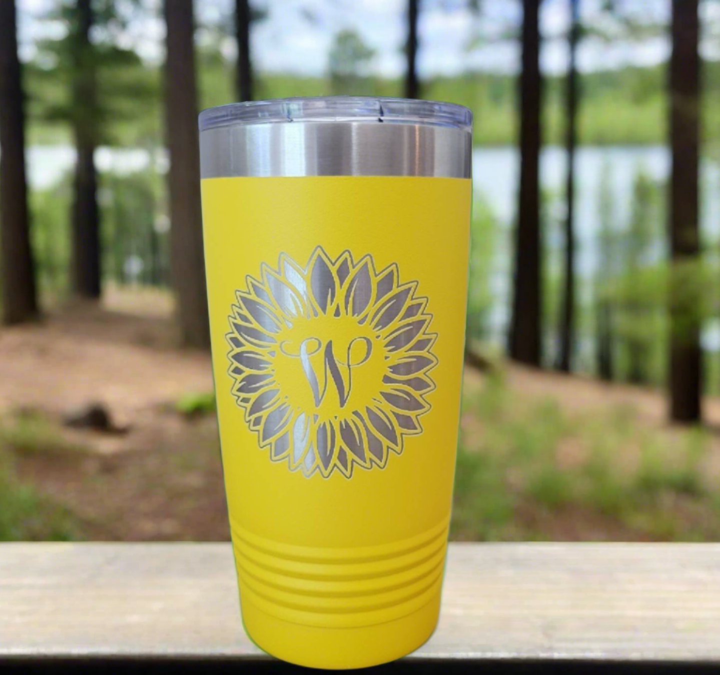 Sunflower Insulated Tumbler, Engraved 20oz Insulated Tumbler - Personalized - Wood Unlimited#