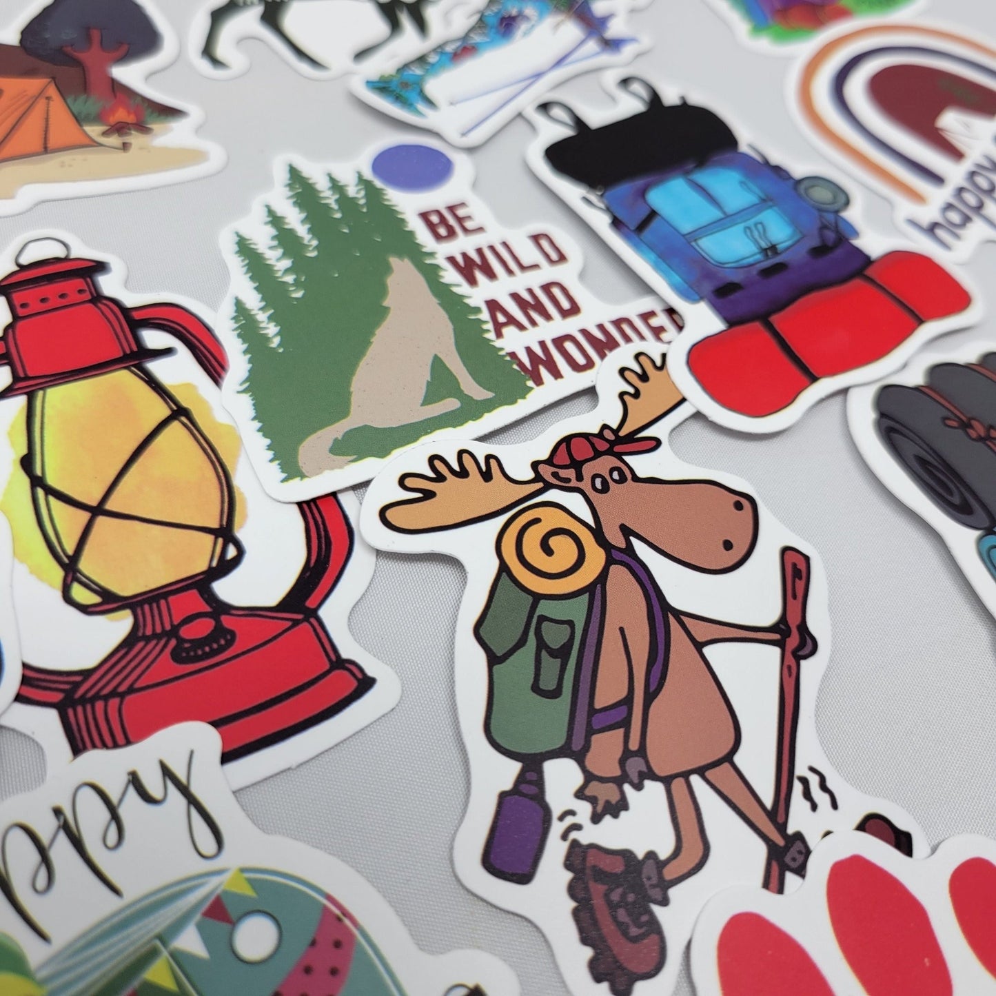 Camping Stickers - Sticker Bundle for Water Bottles, Laptops, Notebook Stickers - Sticker Grab Bag - Wood Unlimited#