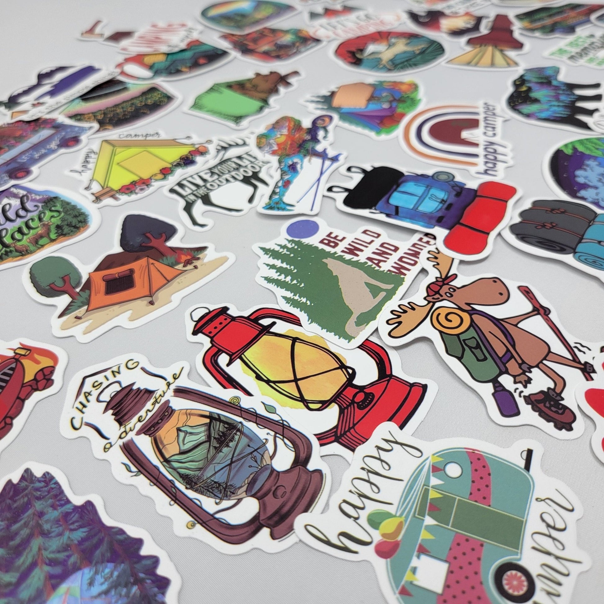 Camping Stickers - Sticker Bundle for Water Bottles, Laptops, Notebook Stickers - Sticker Grab Bag - Wood Unlimited#