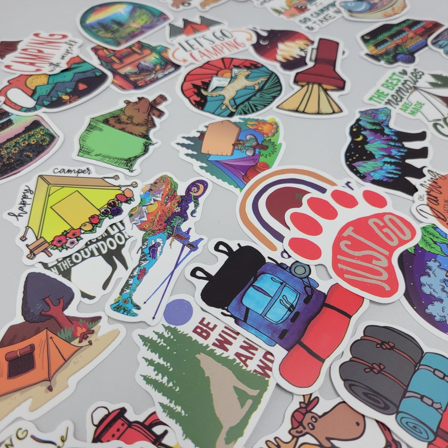 Camping Stickers - Sticker Bundle for Water Bottles, Laptops, Notebook Stickers - Sticker Grab Bag - Wood Unlimited#