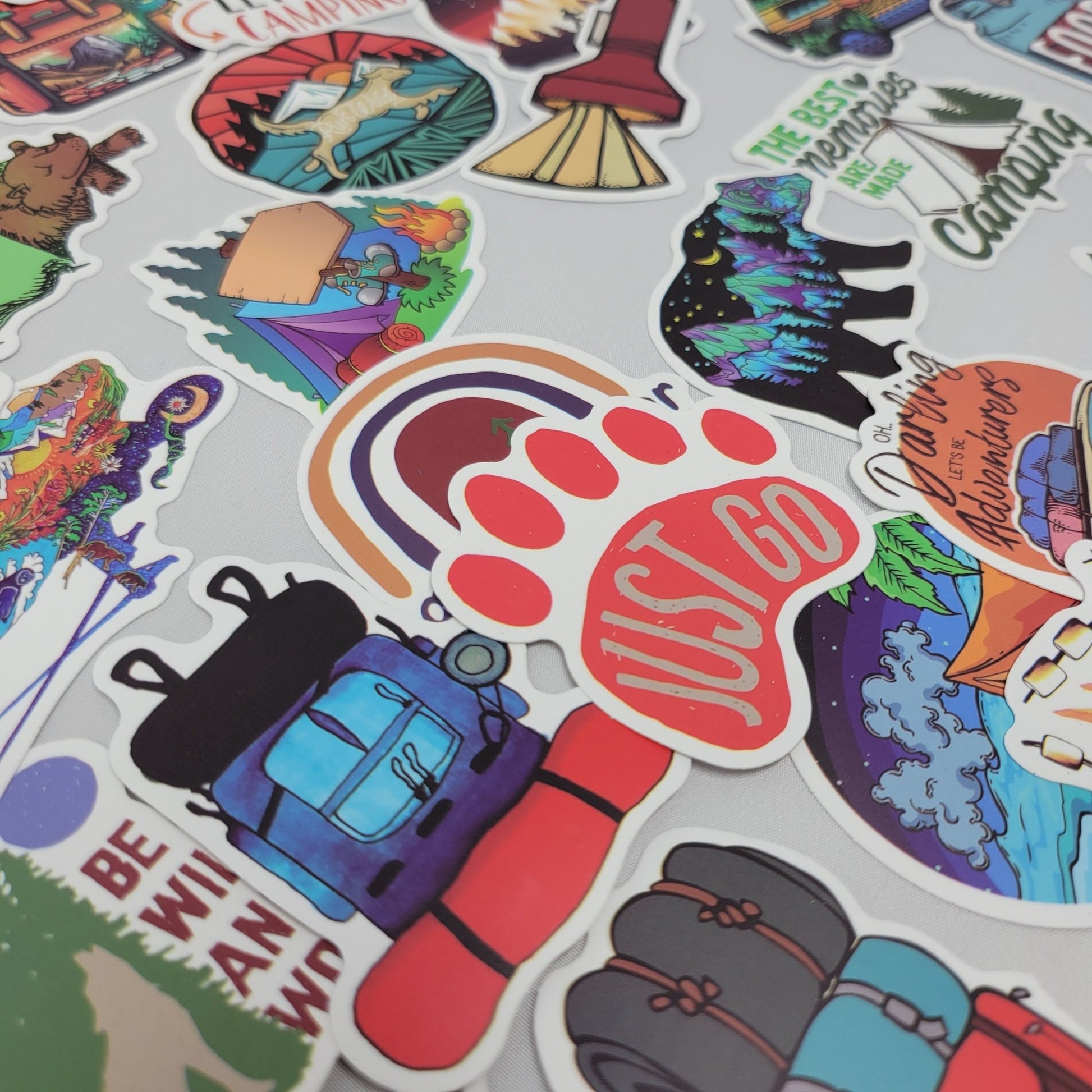 Camping Stickers - Sticker Bundle for Water Bottles, Laptops, Notebook Stickers - Sticker Grab Bag - Wood Unlimited#