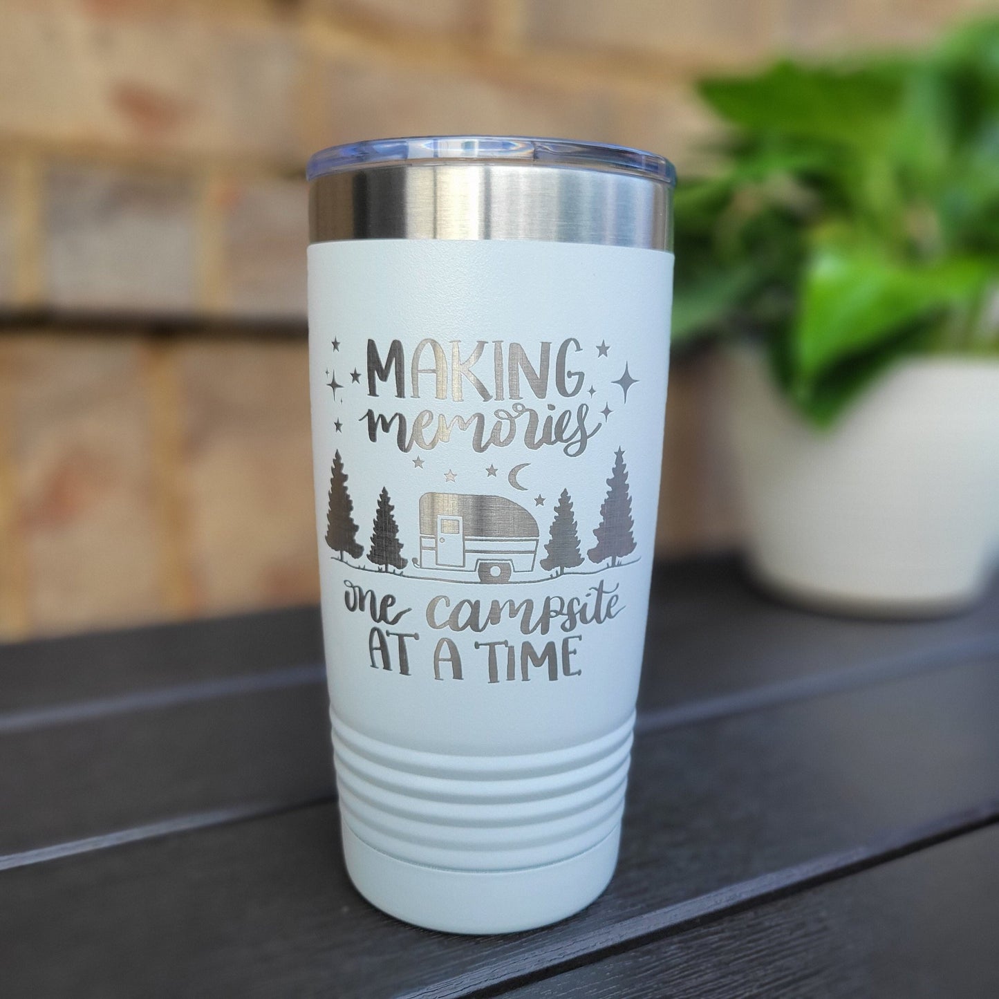 Camping Themed Insulated Tumbler, Engraved 20oz / 22oz/ 30oz Insulated Tumbler / Bottle - Hiking Tumbler - Making Memories Tumbler - Wood Unlimited#