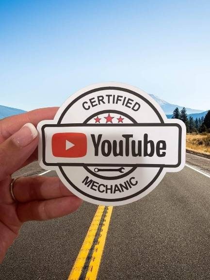 Certified You Tube Mechanic Sticker / Decal - Funny Sticker for Mechanic - Funny Decal - Wood Unlimited#