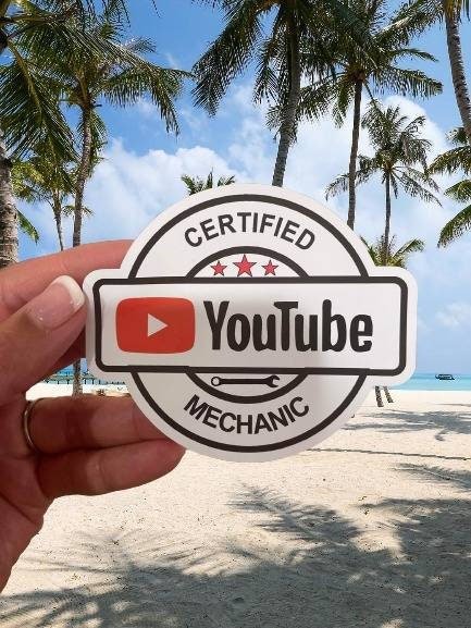 Certified You Tube Mechanic Sticker / Decal - Funny Sticker for Mechanic - Funny Decal - Wood Unlimited#