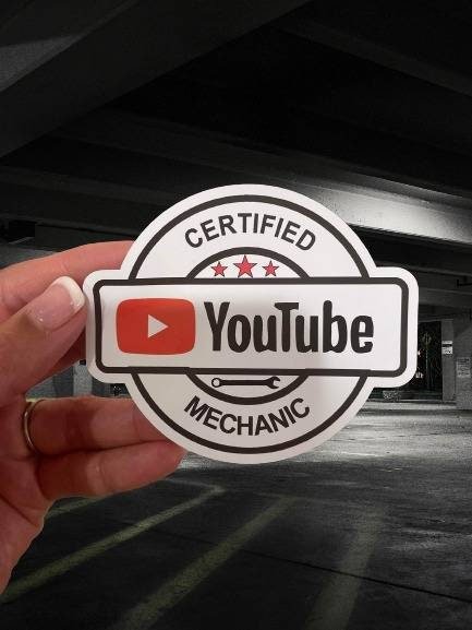 Certified You Tube Mechanic Sticker / Decal - Funny Sticker for Mechanic - Funny Decal - Wood Unlimited#