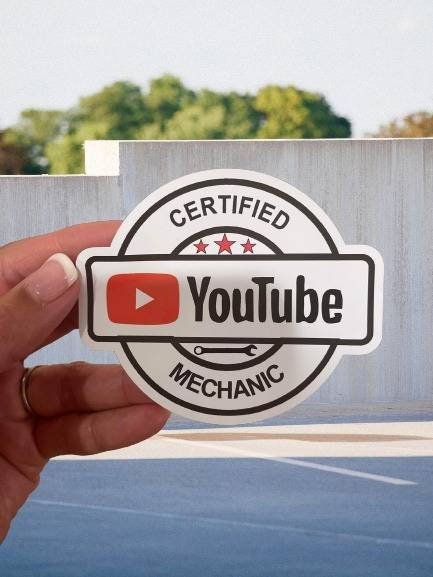 Certified You Tube Mechanic Sticker / Decal - Funny Sticker for Mechanic - Funny Decal - Wood Unlimited#