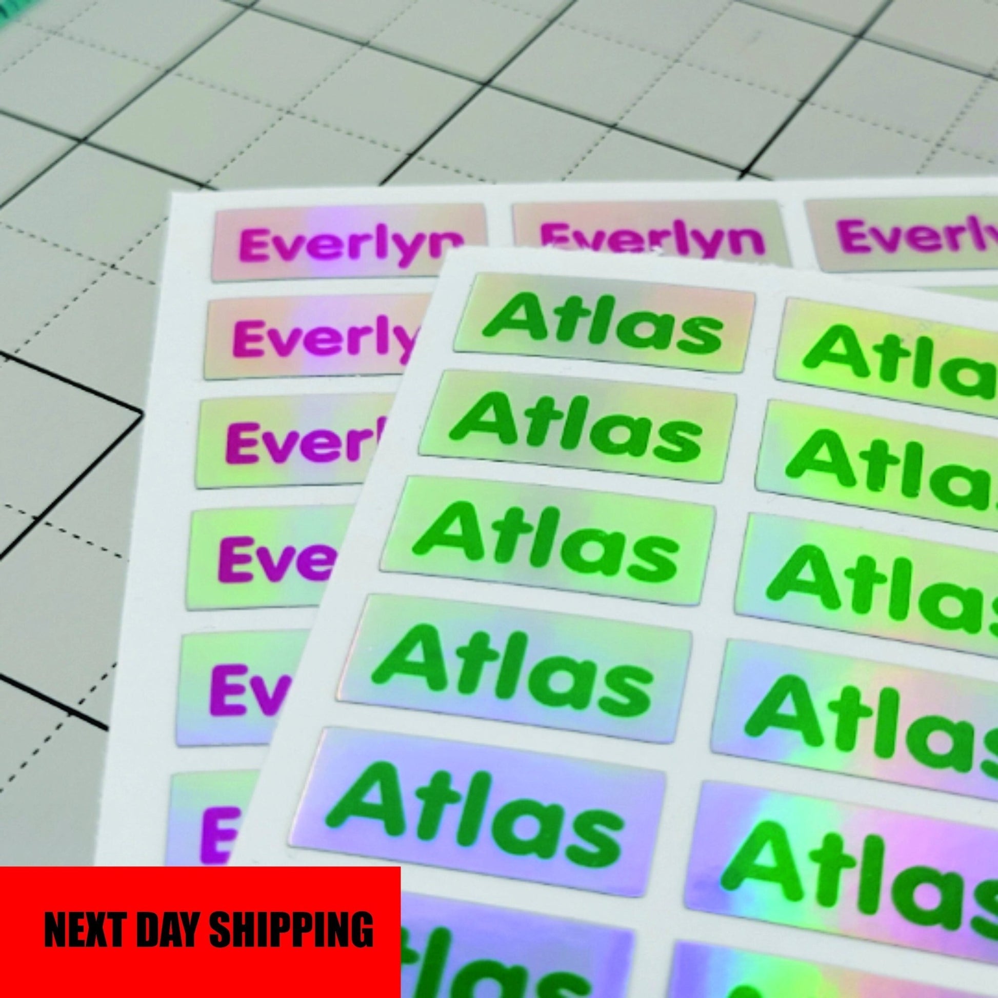 Colorful Holographic Labels | Personalized Waterproof School Supply Stickers | Perfect for Back to School! - Wood Unlimited#