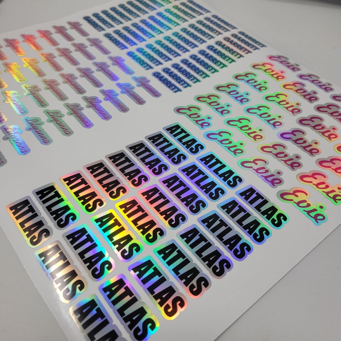 Custom Holographic Name Stickers | Full Color, Waterproof Labels for Daycare, School & More! - Wood Unlimited#
