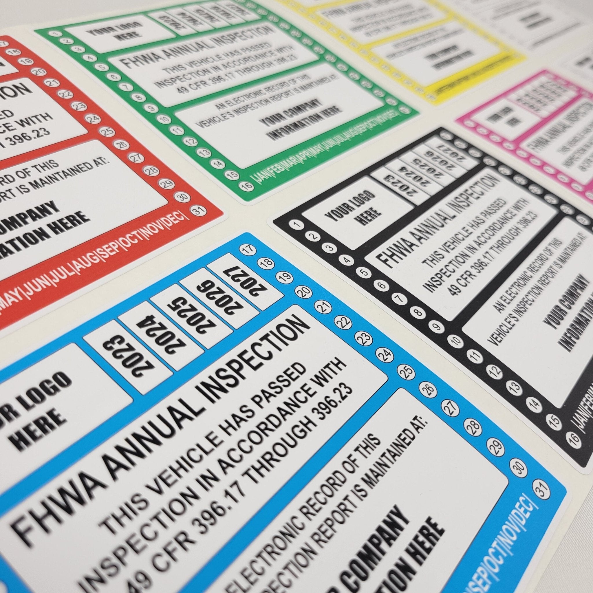 FHWA or FMCSA Inspection Labels for Annual Truck Inspections - Wood ...