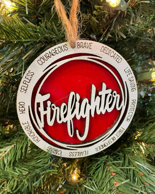 Firefighter Christmas Ornament - Wood Unlimited#