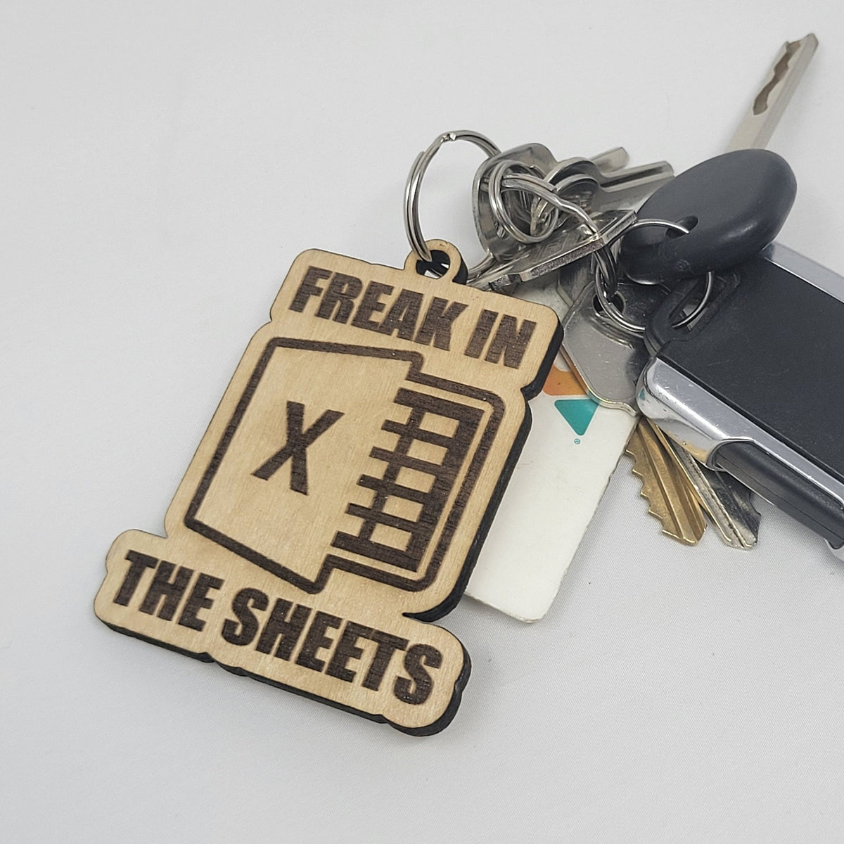 Excel Keychain Freak in the Sheets Funny Keychain | Microsoft Excel Wooden Keychain ...