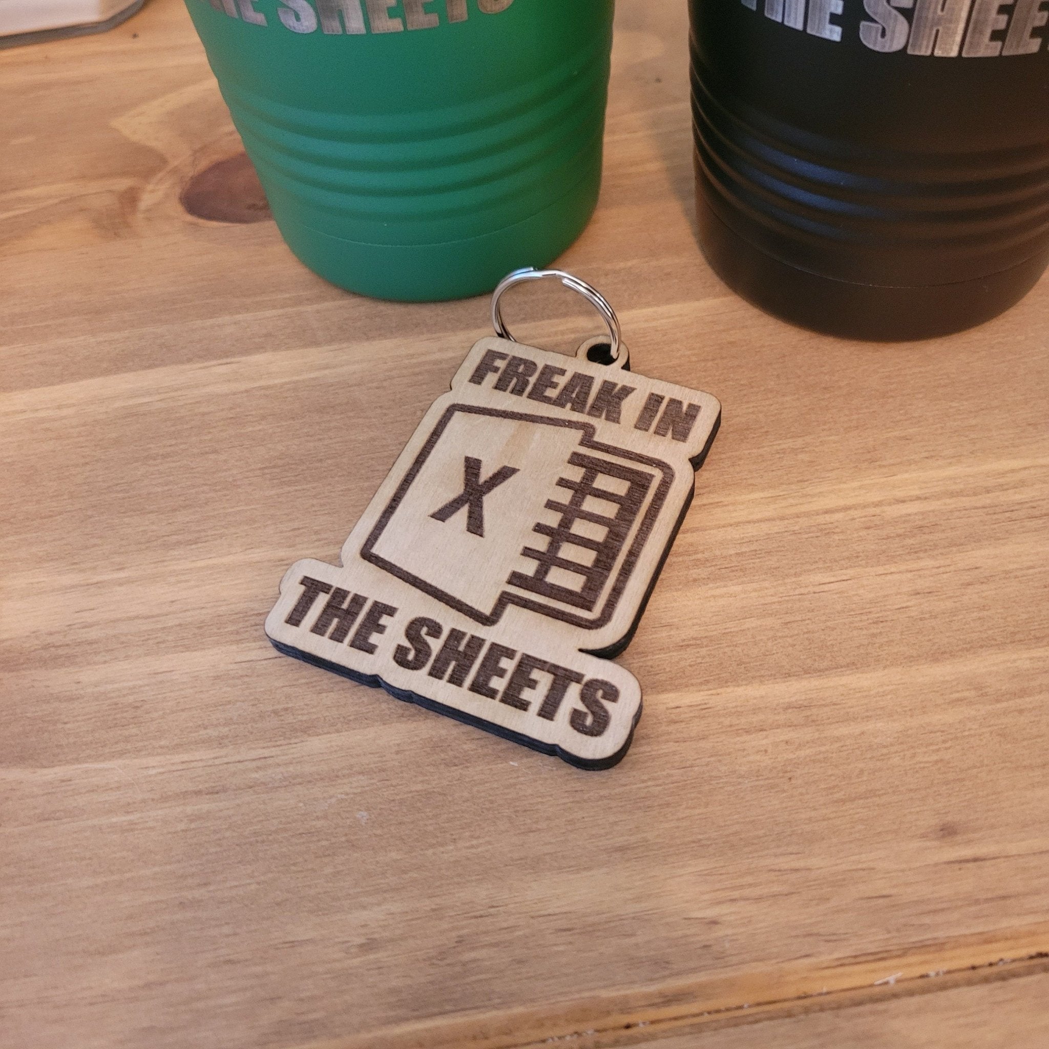 Excel Keychain Freak in the Sheets Funny Keychain | Microsoft Excel Wooden Keychain ...