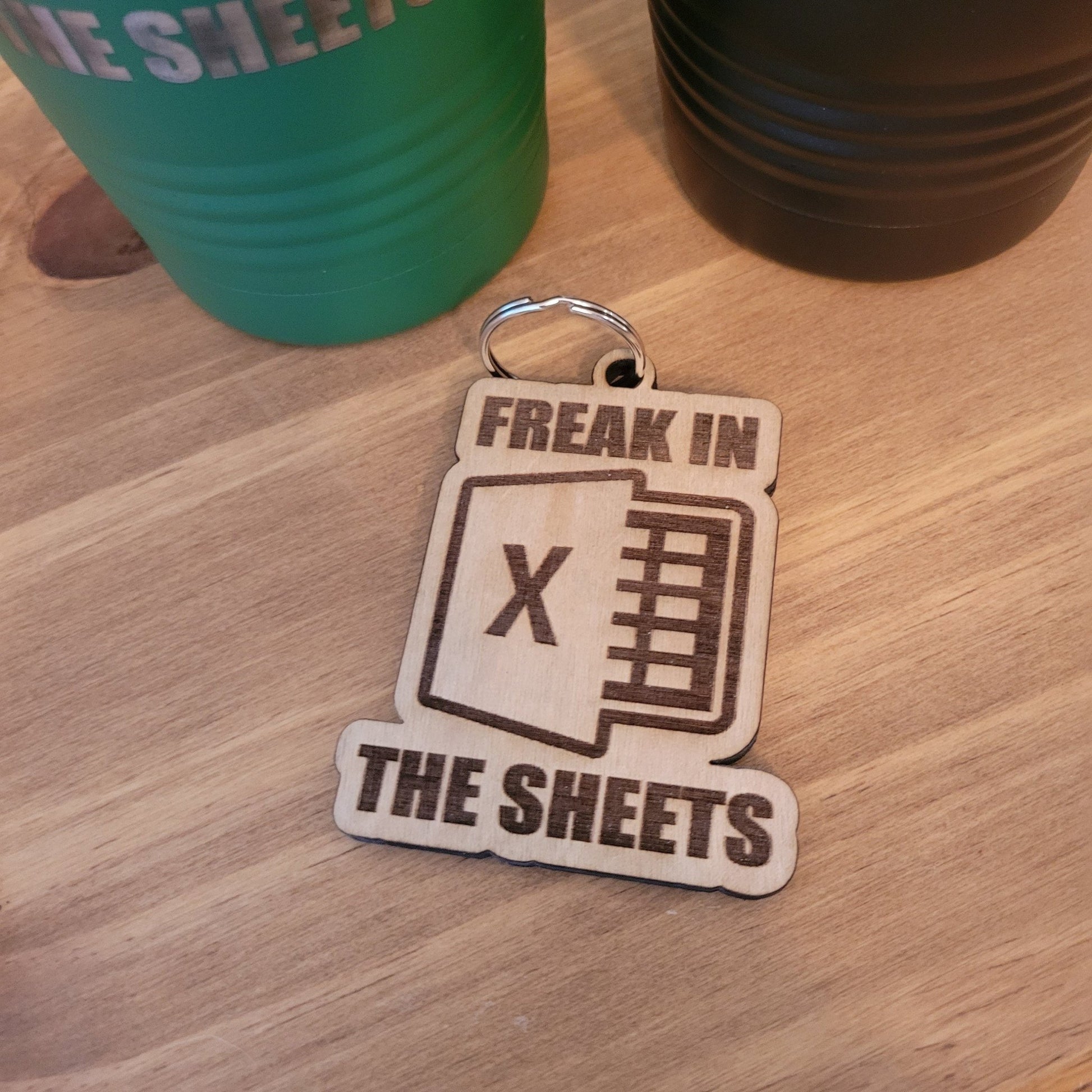 Funny Keychain, Microsoft Excel - Freak in the Sheets Keychain - Free Sticker! - Wood Unlimited#