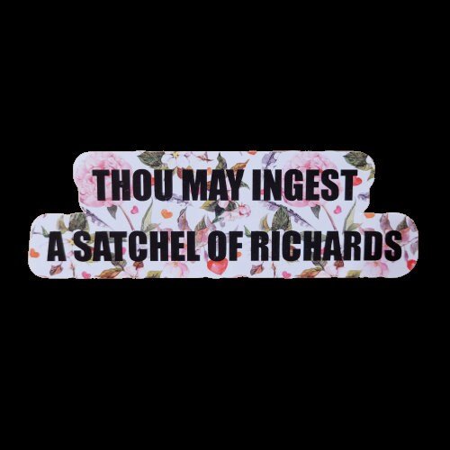 Funny Sticker, Thou May Ingest a Satchel of Richards Sticker - Eat a Bag of Dicks Sticker - Funny Adult Sticker - Wood Unlimited#