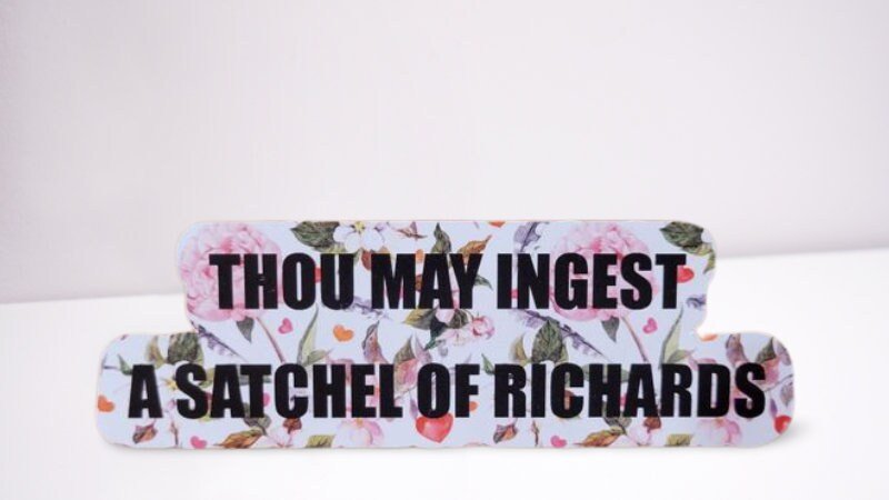 Funny Sticker, Thou May Ingest a Satchel of Richards Sticker - Eat a Bag of Dicks Sticker - Funny Adult Sticker - Wood Unlimited#